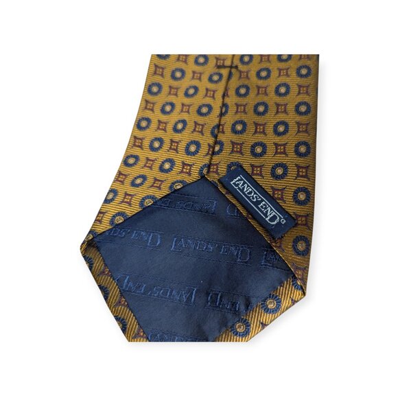 Land's End Gold & Navy Men's Silk Tie - Picture 4 of 6